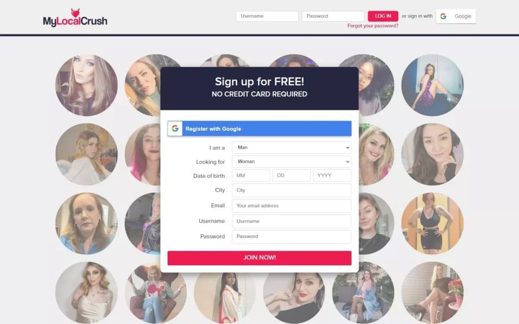 Review MyLocalCrush.com landing page