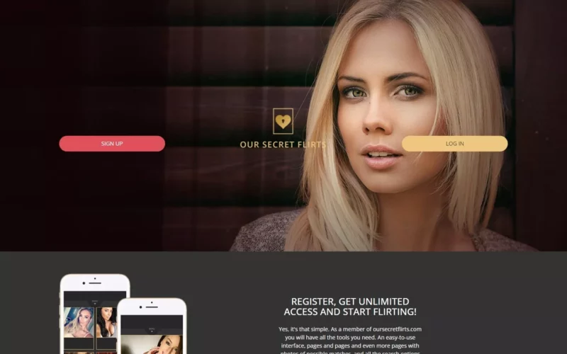 Review OurSecretFlirts.com landing page