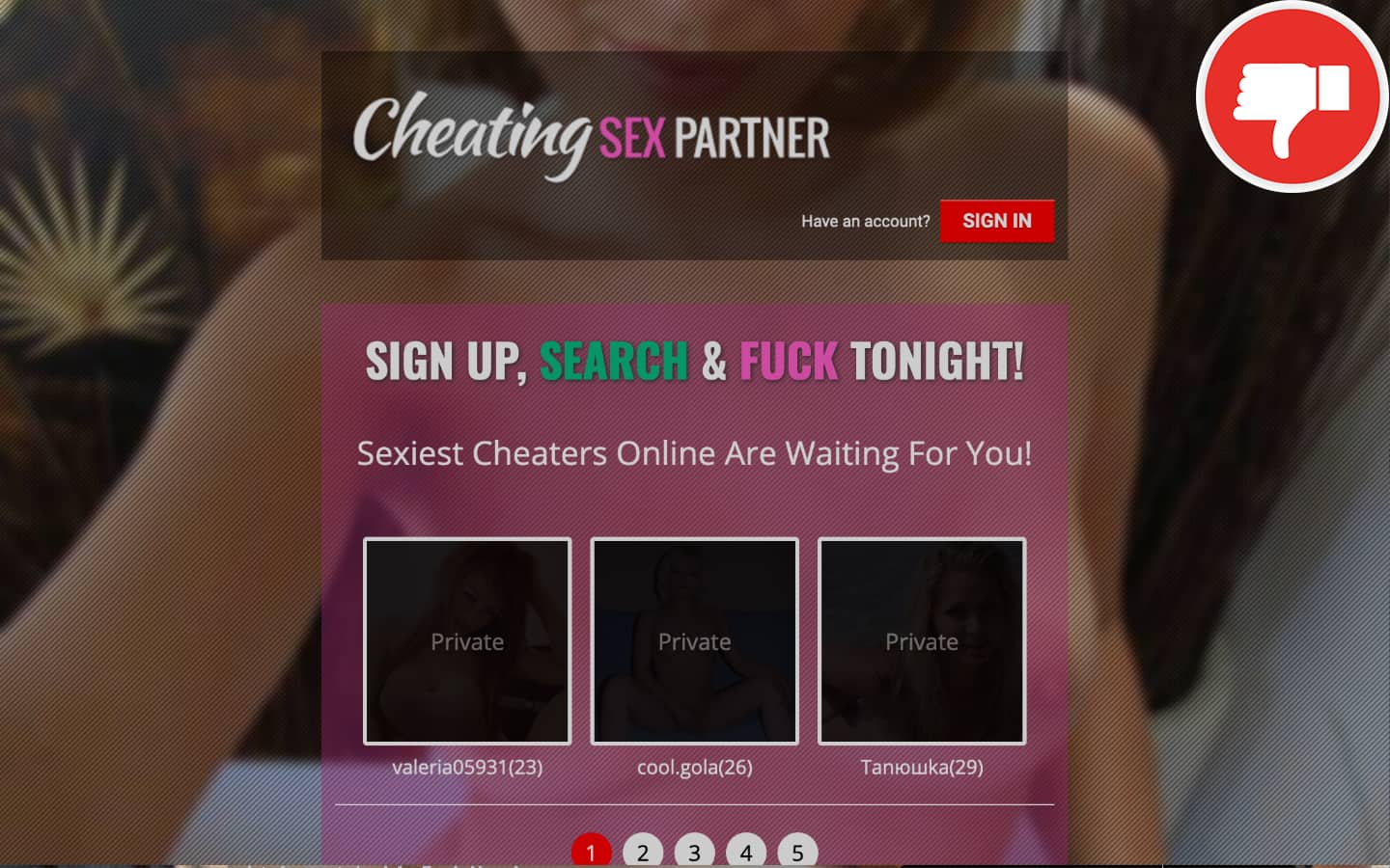CheatingSexPartner.com review Scam
