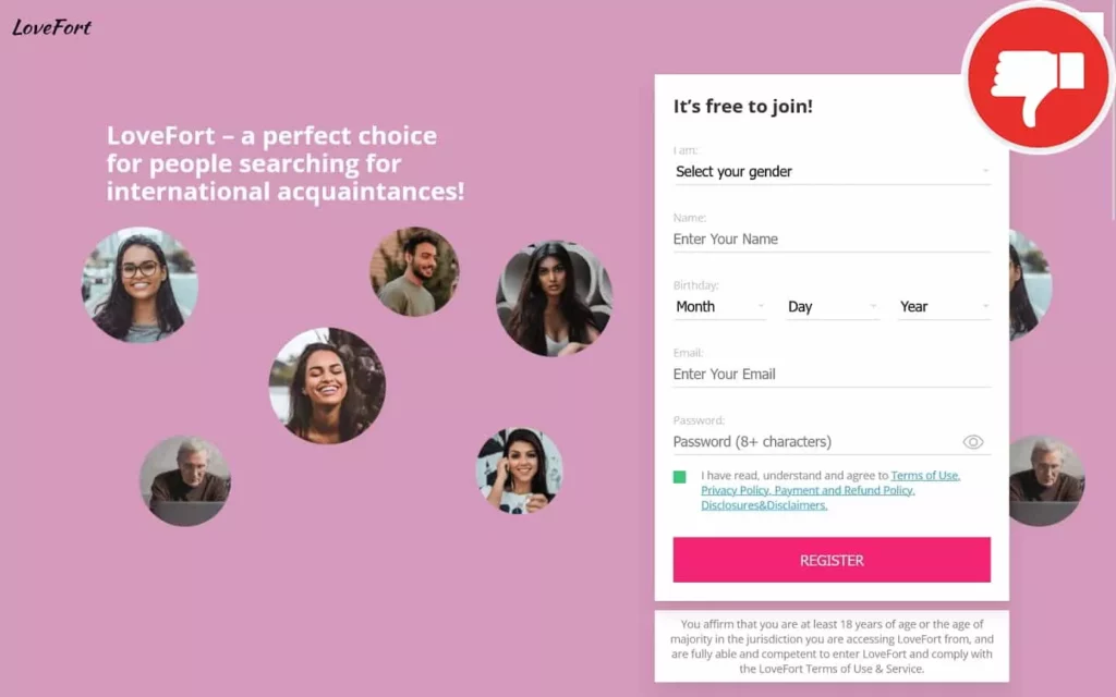 Review LoveFort.com scam experience