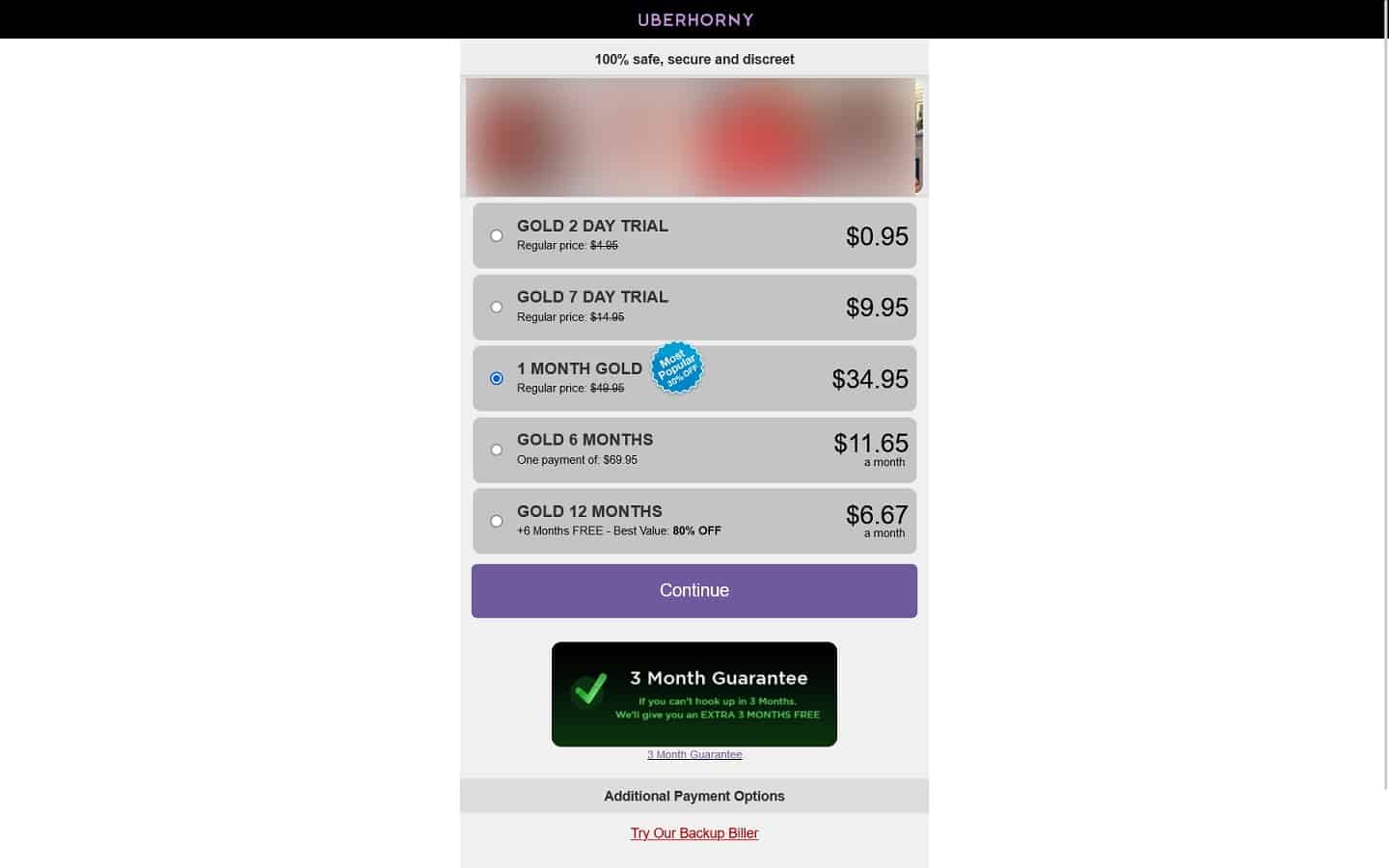 Review UberHorny.com payment