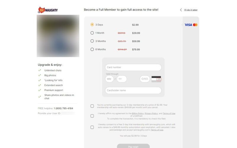 Review BeNaughty.com costs