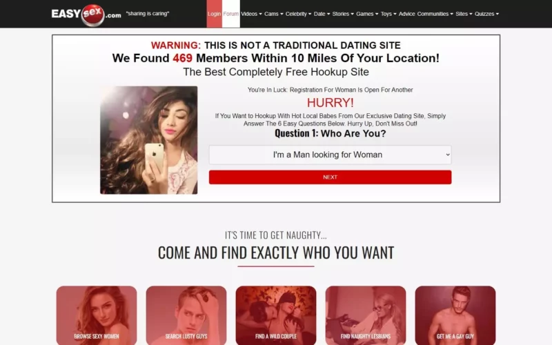 Review EasySex.com landing page