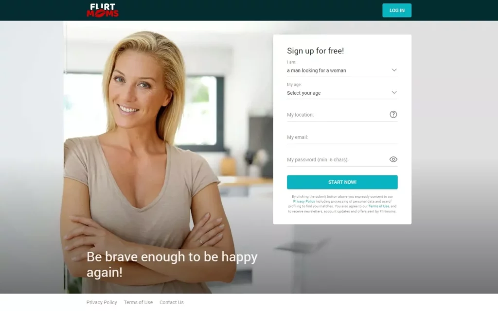 Review FlirtMoms.com landing page