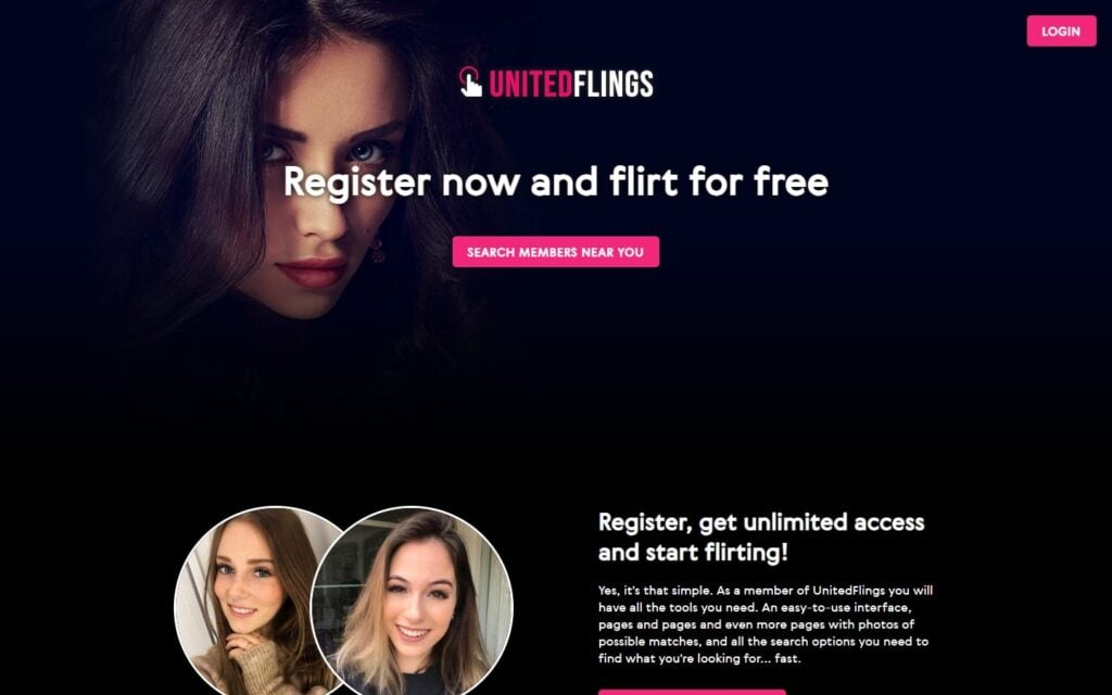 Review UnitedFlings.com landing page
