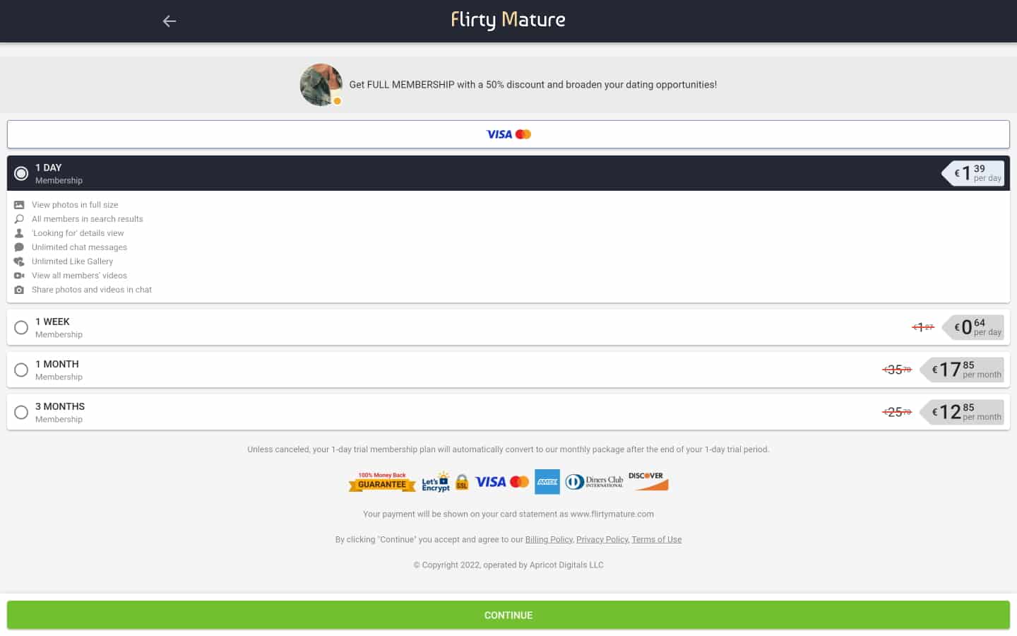Review FlirtyMature.com payment