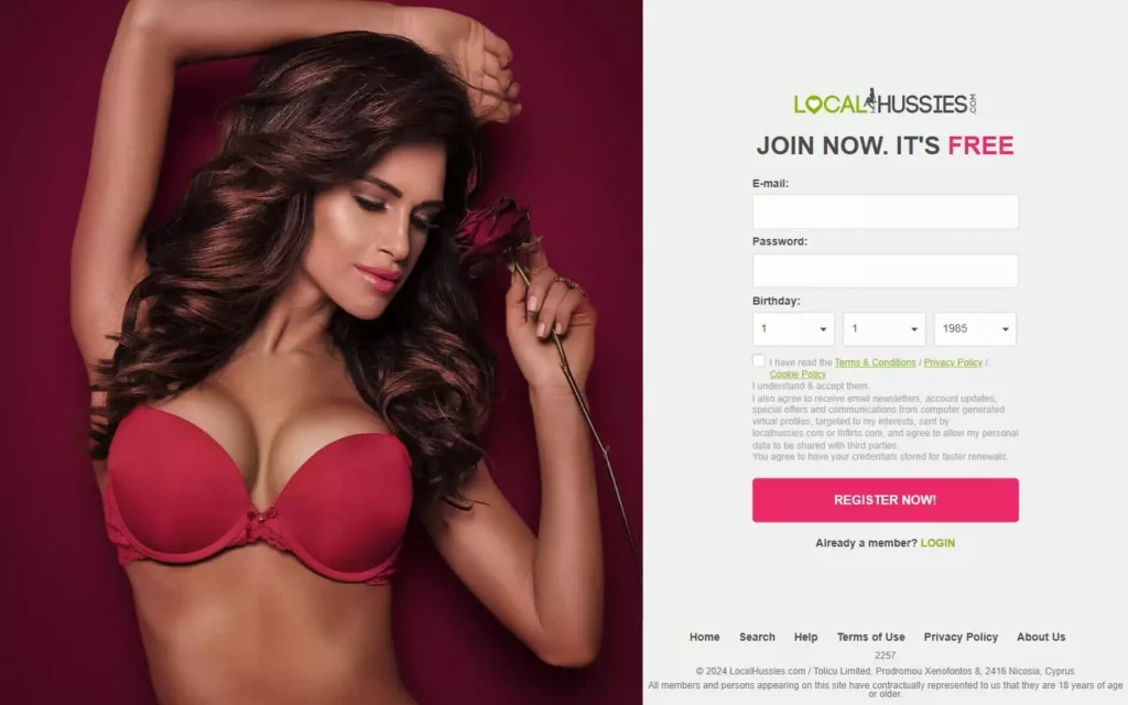 Review LocalHussies.com landing page