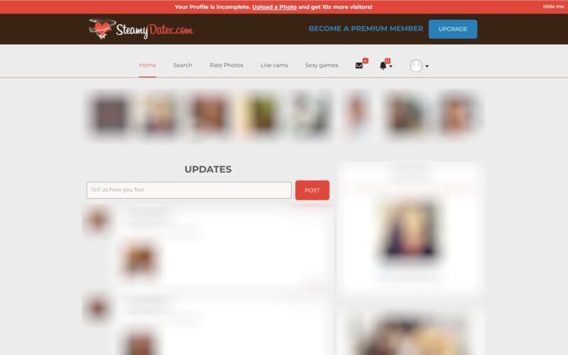 SteamyDates.com member area
