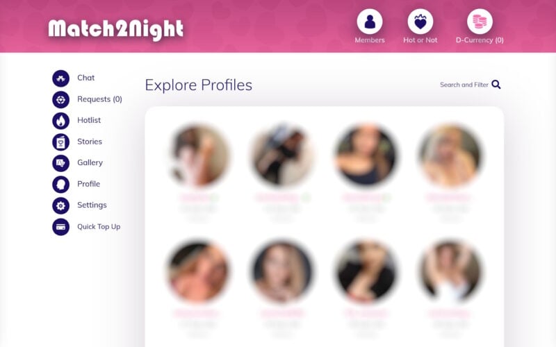 Match2Night.com members area