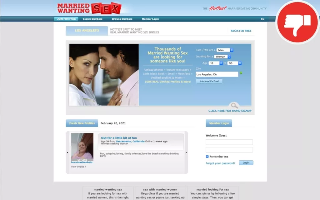 Review MarriedWantingSex.com scam