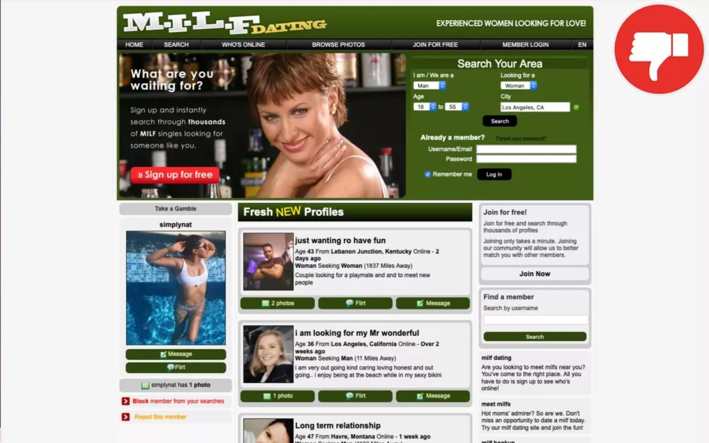 Review MilfDating.com scam