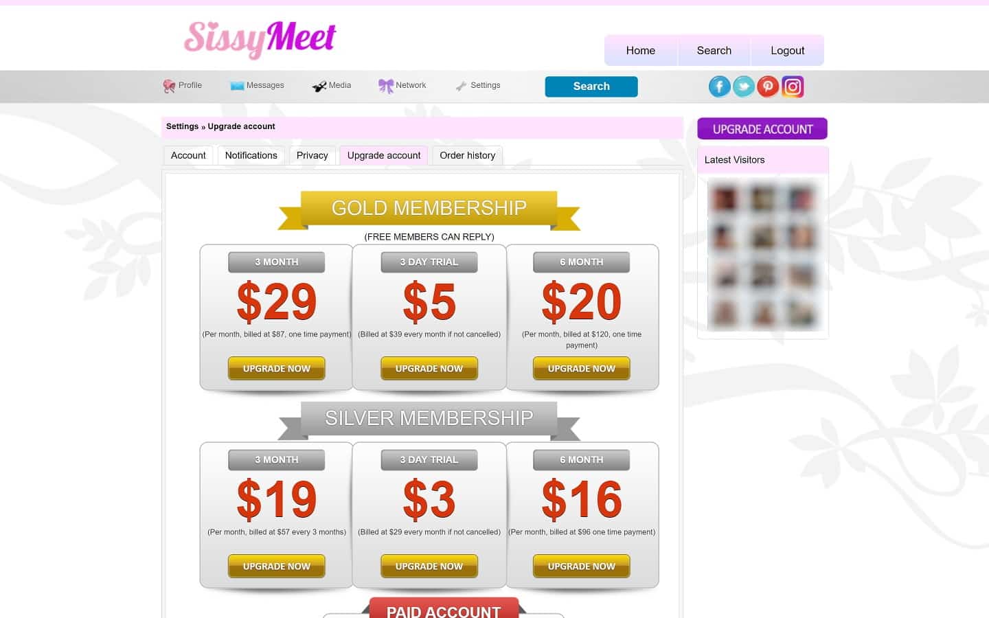 Review SissyMeet.com payment