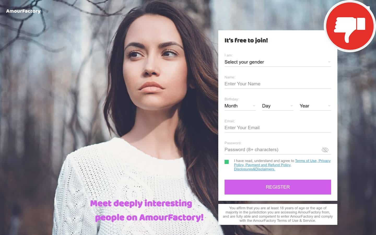 Review AmourFactory.com scam experience