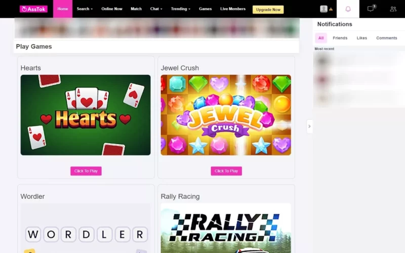 Review AssTok.com game feature