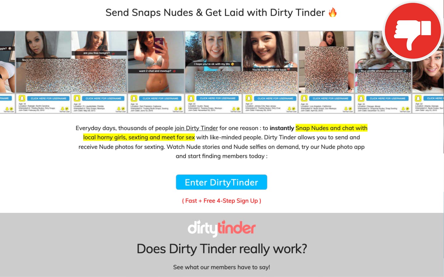 Dirty-Tinder.com review Scam