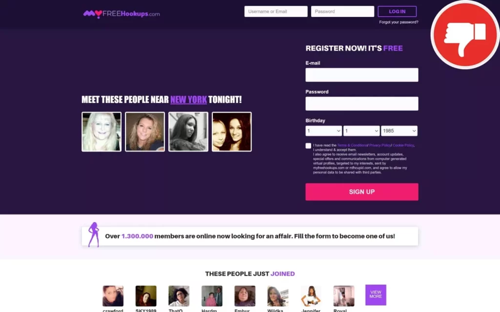 Review MyFreeHookups.com scam experience
