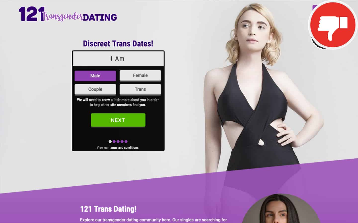 Review 121TransgenderDating.com scam