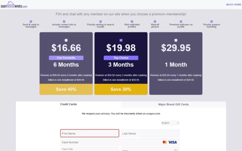 Review EasyHousewives.com cost area