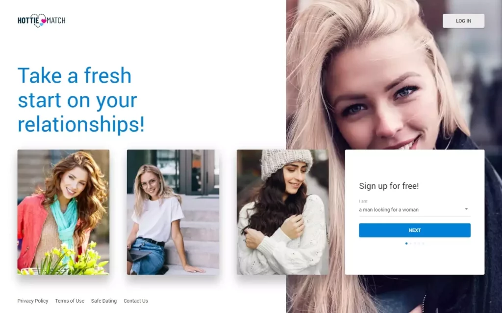 Review HottieMatch.com landing page