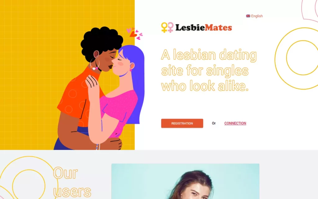 Review Lesbiemates.com landing page