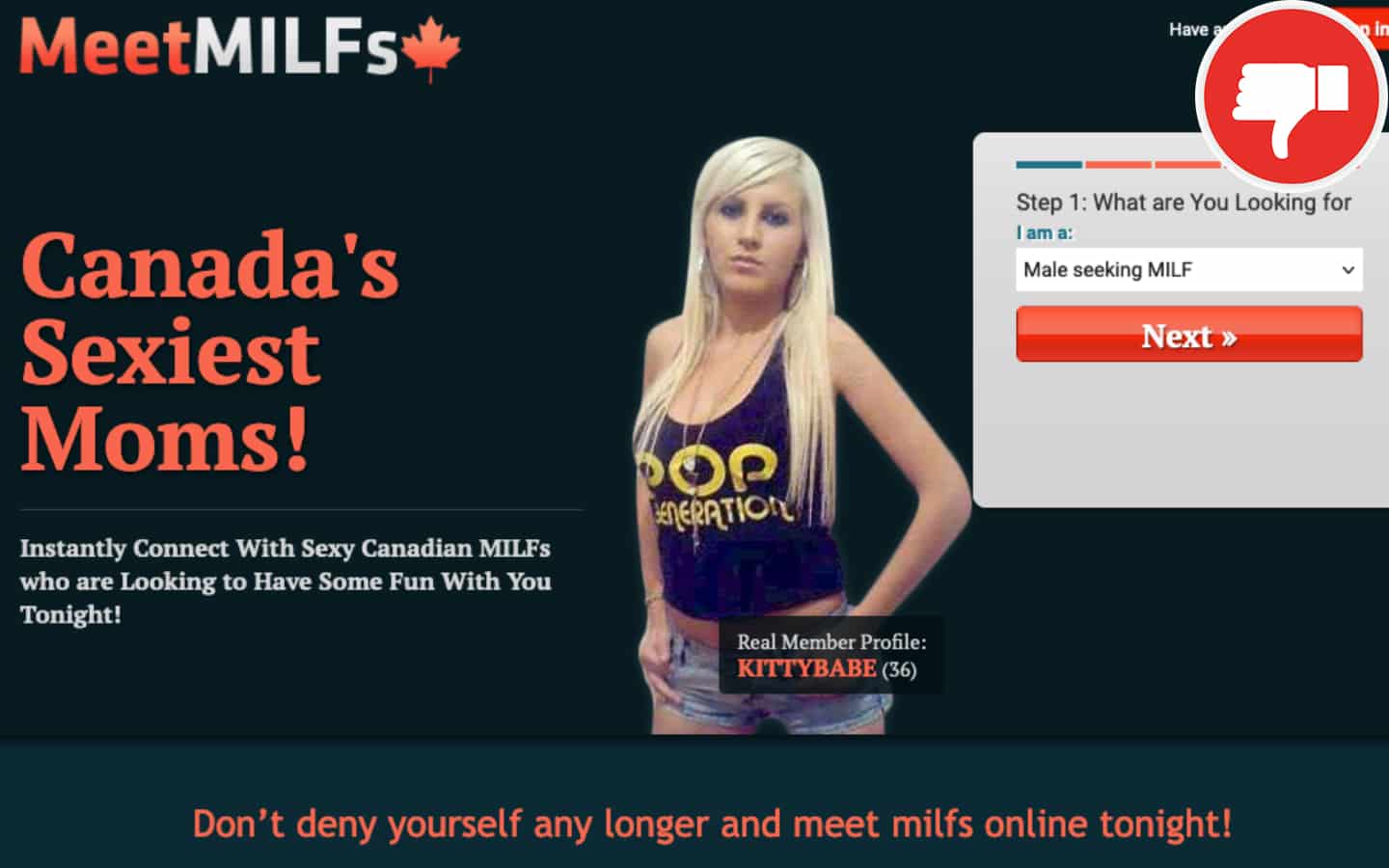 Review MeetMilfs.ca scam