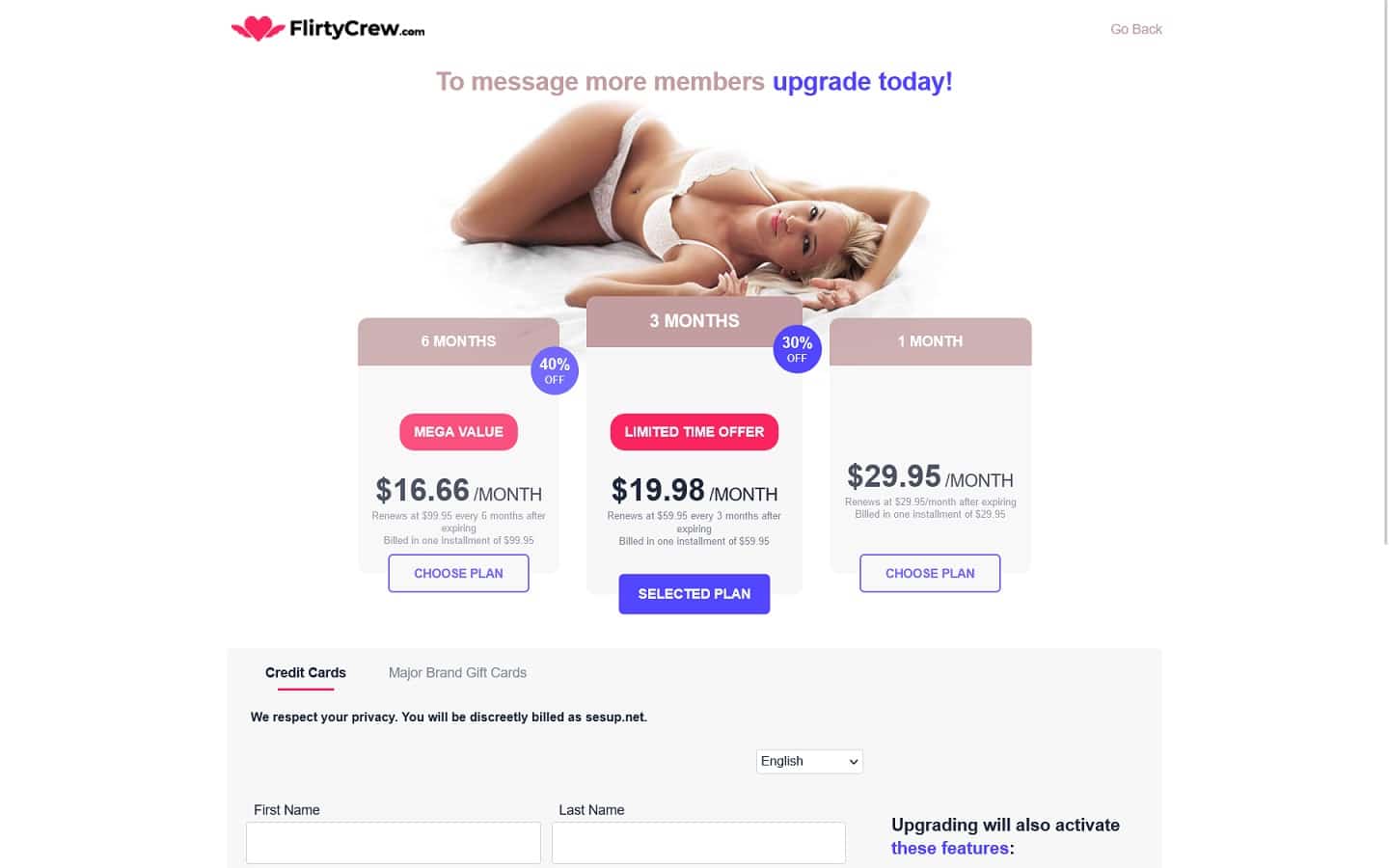 Review FlirtyCrew.com payment