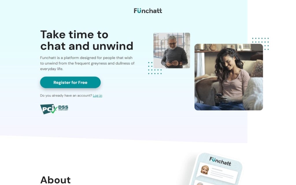 Review FunChatt.com landing page