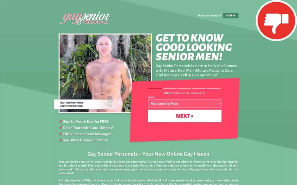Review GaySeniorPersonals.com scam