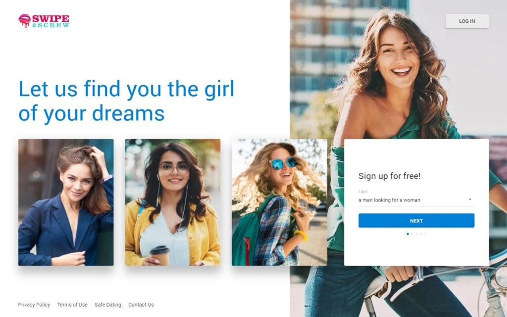 Review Swipe2Screw.com landing page