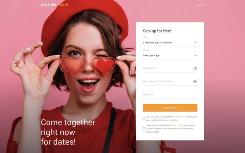 Review Together2Night.com landing page