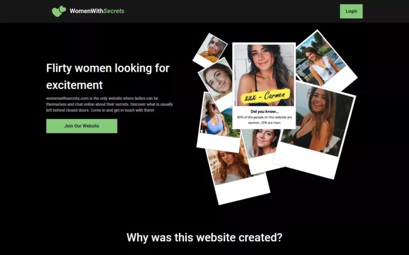 Review WomenWithSecrets.com landing page