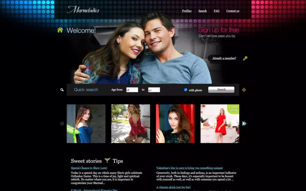 Review MarmeLadies.com landing page