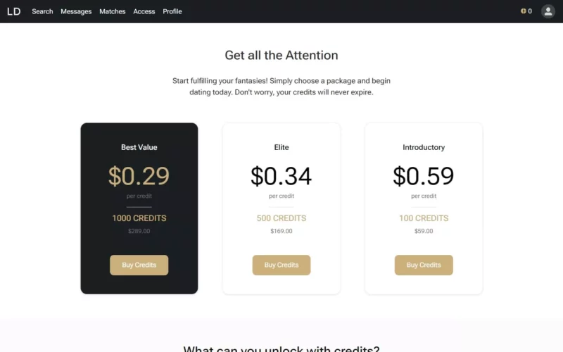 Review LuxuryDate.com cost area