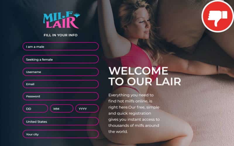 MilfLair.com review Scam
