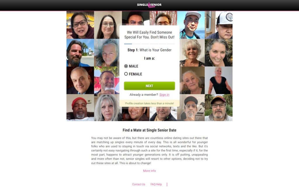 Review singleseniordate