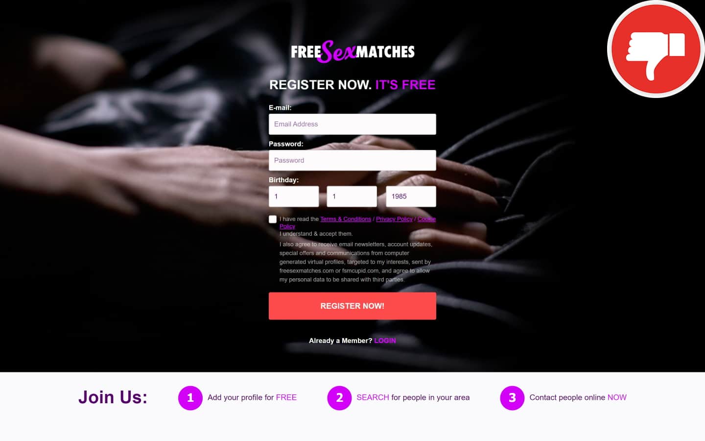 Review FreeSexMatches.com scam experience