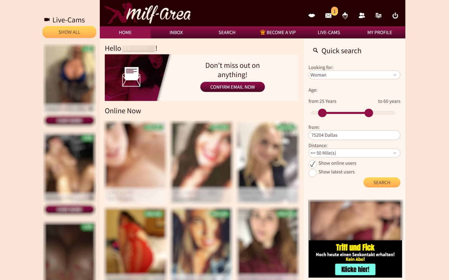 Review Milf-Area.com member area