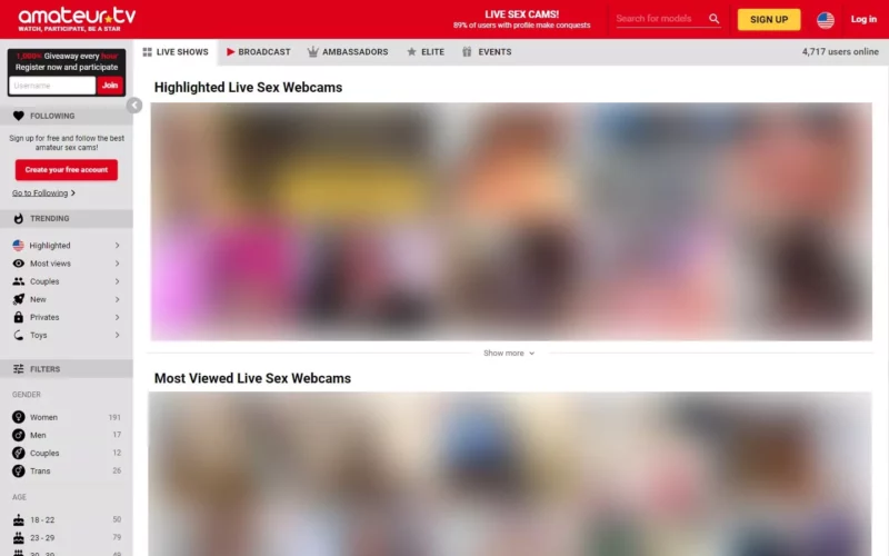 Review CasualTemptation.com Live Cams feature
