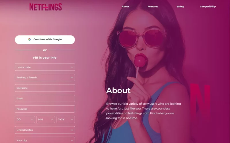 Review Net-Flings.com landing page