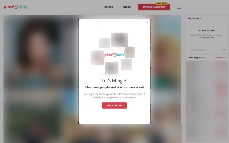 Review PinaDate.com Lets Mingle feature