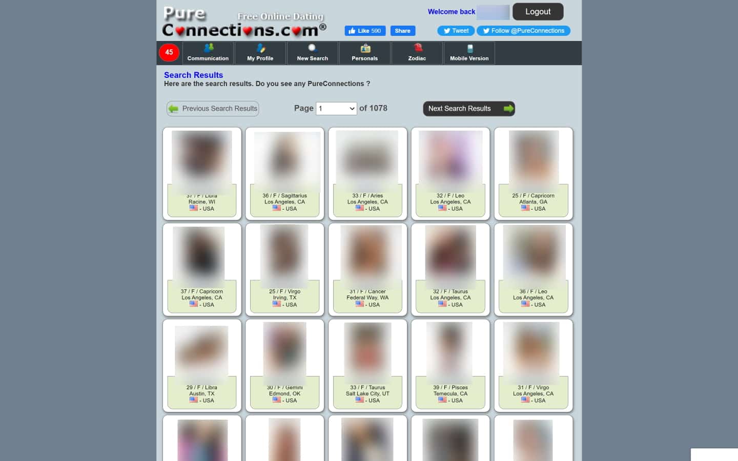 Review PureConnections.com member area