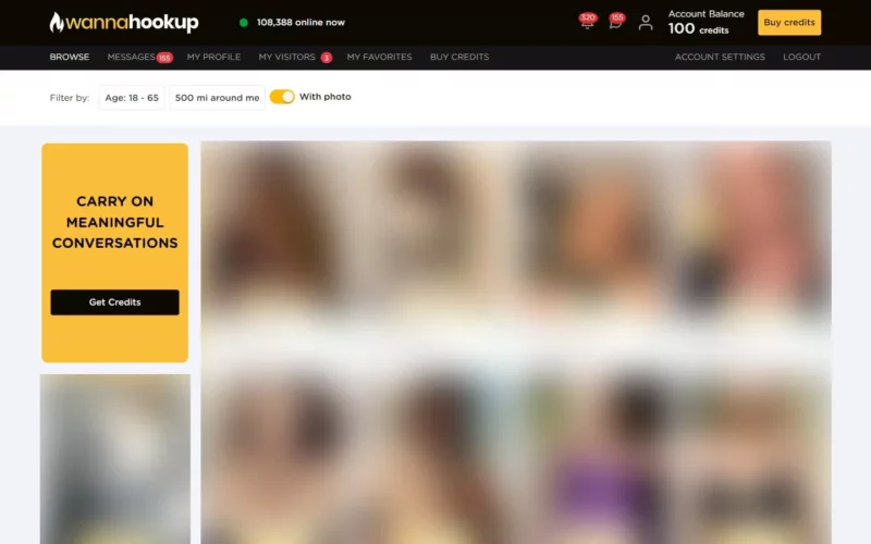 Review WannaHookup.com member area