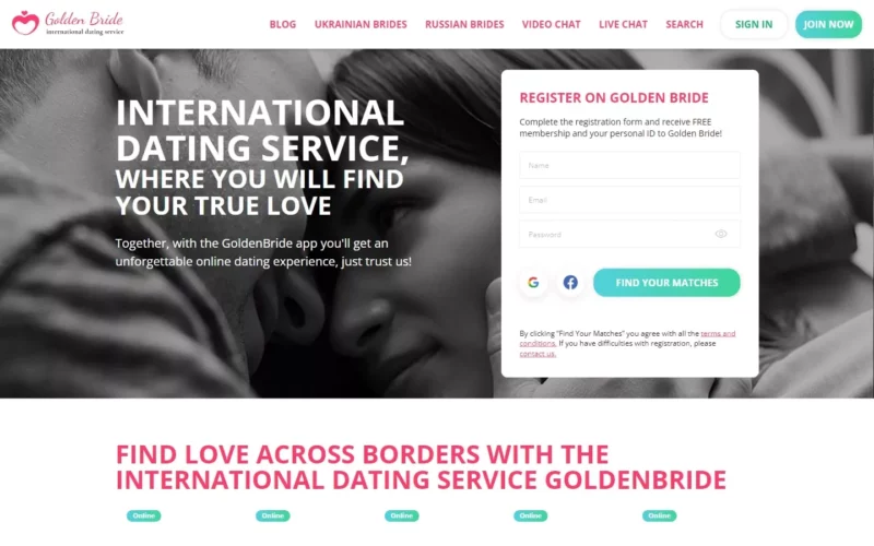 Review GoldenBride.net landing page