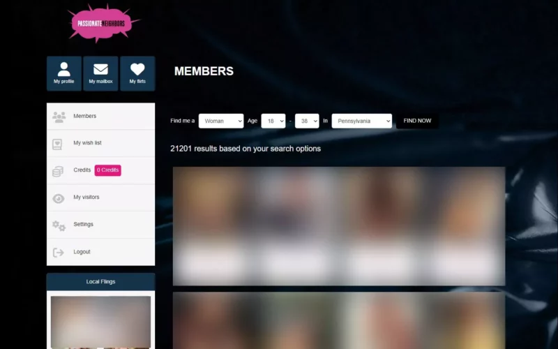 Review PassionateNeighbors.com member area