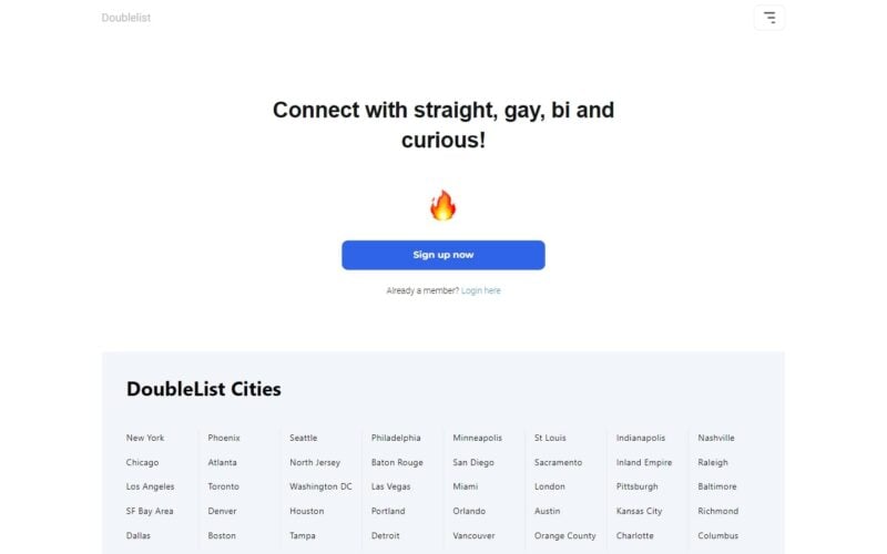 Review DoubleList.com landing page