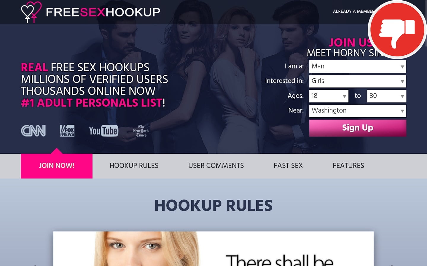 Review FreeSexHookup.com scam experience