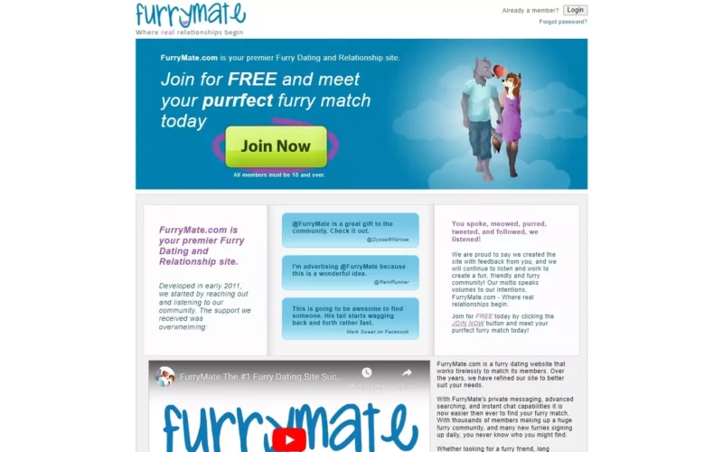 Review FurryMate.com landing page
