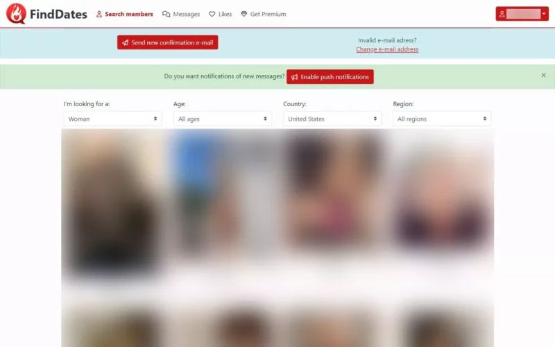 Review FindDates.net member area