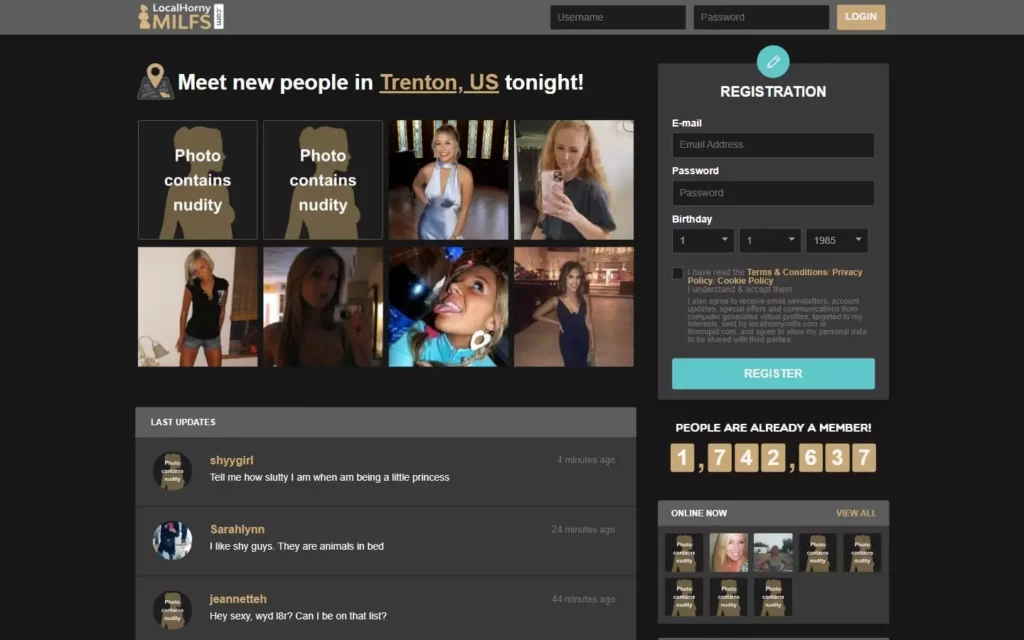 Review LocalHornyMilfs.com landing page