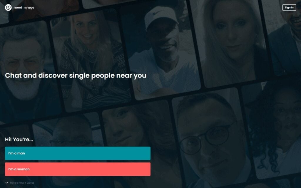 Review MeetMyAge.com landing page